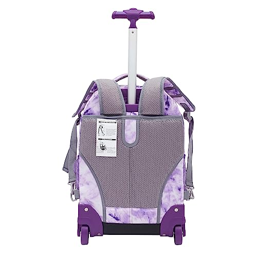 Travelers Club 18" Rolling Backpack with Shoulder Straps, Purple Tye - color: Purple Tie, size: 18 Inch