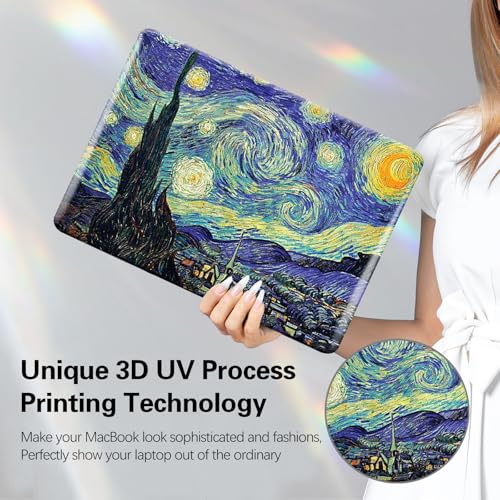 Funut Compatible with MacBook Air 13 inch Case 2021 2020 2019 2018 Model A2337 M1 A2179 A1932 Plastic Hard Shell Case Protective Cover for MacBook Air 13 with Touch ID, Van Gogh Starry Sky - color: 01 Starry Night, size: Mac Air 13" 2018-2022(A1932/A2179/