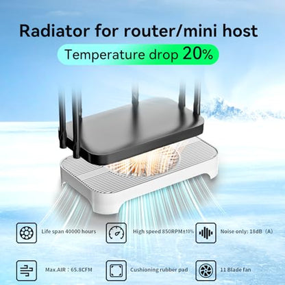 X3 USB Cooling Fan, 18dB Ultra-Quiet 140mm USB PC Fan with Built-in Cable & One-Touch Switch for Router, Receiver, Amplifier, DVR, PlayStation, Xbox, Computer Cabinet Electronics Cooling - color: White