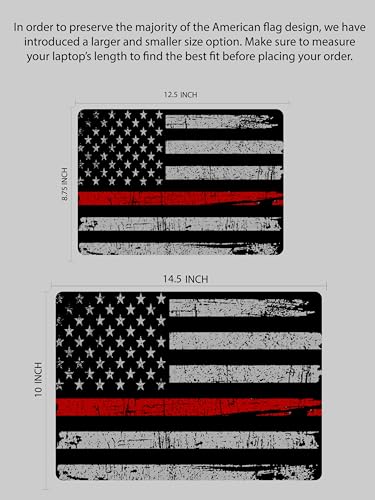 Laptop Skin Sticker Cover Decal-American Flag-Universal Size - Fits All laptops up to a 16” Diagonal Size | Easy to Apply, Remove and Change Styles (Red Line Flag, 14.5 x 10 Inch) - size: 14.5 x 10 Inch, style: Red Line Flag