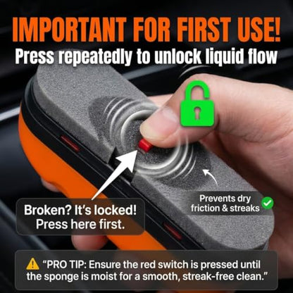 Car Screen Cleaner with Built-in Sponge | Effortlessly Removes Fingerprints, Dust and Make-up Stains | Anti Static Formula Safely Works on TV, Laptop, Computer Monitor, Phone, Dashboard & Console