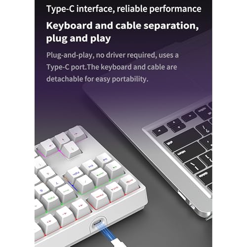 XUMIUZIY Number Pad, Mechanical Numeric Keypad with RGB Backlit, Hotswap Blue Switches, PBT Keycaps, 34 Keys USB Wired Numpad for Laptop, Computer, PC (White) - color: White
