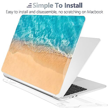 Batianda Case for MacBook Air 15" with M5 M4 M3 M2 Chip, Turquoise Shore | 4-in-1 Set with Turquoise Beach Aerial Design,Lightweight Slim Hard Shell Protection For Vacation Lovers and Coastal Dreamers - color: Beach