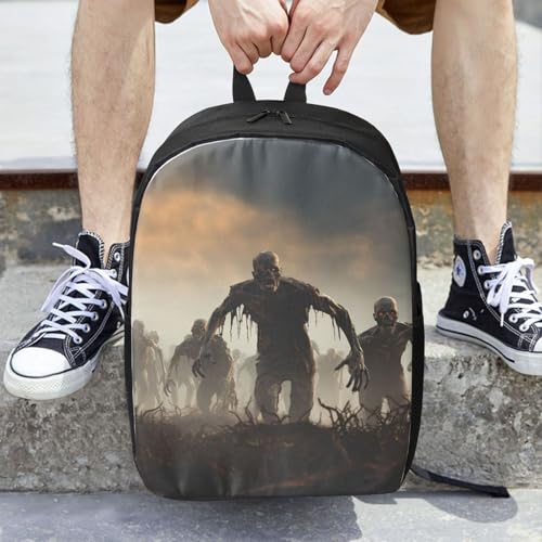 Backpack Many Zombie Travel Casual Laptop Backpack 17 inch Waterproof Hiking Daypack for Men Women, Black, One Size