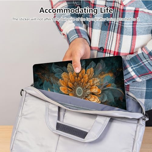 Universal Laptop Skin Sticker with 2 Wrist Pad Skins, Waterproof Scratch Resistant Vinyl Laptop Cover Decal, Cut to Fit for 11–15.6 Inch MacBook HP Dell Lenovo, Fractal Flowers - color: Fractal Flowers