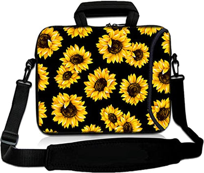 Messenger Bag Carrying Case Sleeve with Handle Accessory Pocket Fits Laptops/Notebook/ebooks/Kids tablet/ipad (11-13.3 inch, Sunflowers) - color: Sunflowers, size: 11-13.3 inch