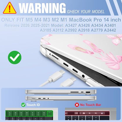 May Chen for 2026 MacBook Pro 14-inch M5 M4 M3 M2 M1 Pro/Max Chip, Release 2026 2025-2021, Model A3427 A3426 A3434 A3112 A3401 A3185, Plastic Hard Shell with Keyboard Cover, Ballet Shoes - color: Ballet shoes