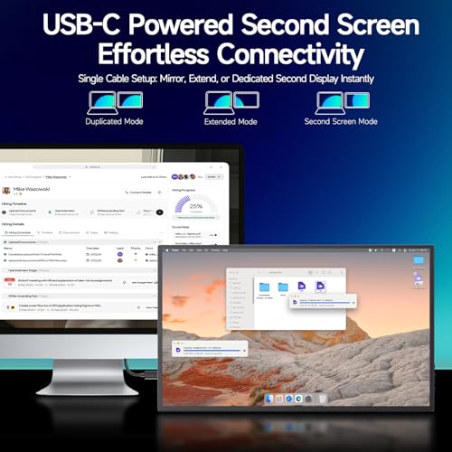 15.6" Portable Monitor, Dual USB C HDMI Laptop Screen Extender for Laptop | Ultra-Slim Travel IPS Display with HDR, 100% sRGB, VESA Mount & Built-in Speakers for Mac Phone PS5 Xbox Switch - size: 15.6