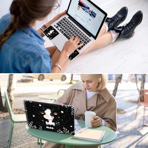 Universal Laptop Skin for 13-16 Inch Laptops,Vinyl Protective Sticker Decal,Easy DIY Trim-to-Fit for HP/Dell/MacBook,Bubble-Free & Removable,Cute Cow - color: Cute Cow