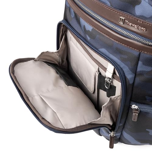 Travelpro Platinum Elite Laptop Travel Backpack, Business, Water Resistant, Men and Women - color: Navy Camouflage, size: 16 inches