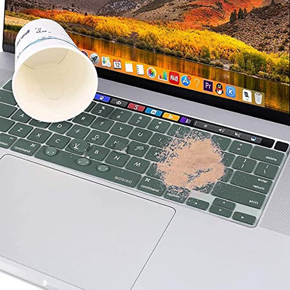 MOSISO Keyboard Cover Compatible with MacBook Pro 13 inch M2 M1 | 2023-2020 A2338 A2289 A2251&Compatible with MacBook Pro 16 2020 2019 A2141 Touch ID, Protective Silicone Skin, Midnight Green - color: Midnight Green