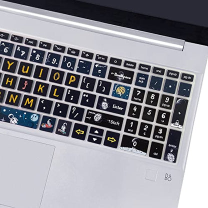 Silicone Keyboard Cover for 15.6 HP Laptop 15-fc 15-fd 15t-fd 15z-fc/HP Pavilion 15-eg 15t-eg 15-eh 15-er, 17z-ca 17-cn 17-cp 17z-cp Model Series,Spaceman - color: Spaceman