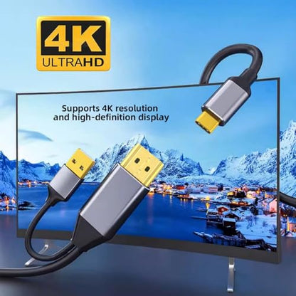cablecc 4K HDMI Source to Type C USB-C Touch Screen Displays Male 4K HDTV Cable for Laptop Monitor 2.0m - style: HDMI 4K+USBC+USBA
