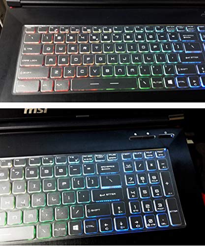 Clear Keyboard Cover Compatible for 15.6 inch MSI Gaming Laptop GS70 GP62 GL62M GT62VR GF62VR GE63VR GS63VR WS60 WS63VR, 17.3 inch MSI GL72M GF72VR GV72 GP72 GS73 GS73VR GT73VR GE72 GV72 GT72 - color: Transparent
