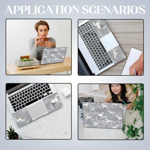 SUPERDANT 1set 12 13 13.3 14 15 and 15.6 Laptops Skin Stickers Decals White Horse Art Laptop Protectors Cover Decals for Personalization Notebooks Waterproof Vinyl Stickers - style: Horse
