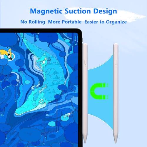 Stylus Pens for Touch Screens, Universal Fine Point iPad Pencil with Magnetic Adsorption Compatible with iPhone/iPad/Samsung/Android/Tablet & Other Touch Screens (White) - color: white