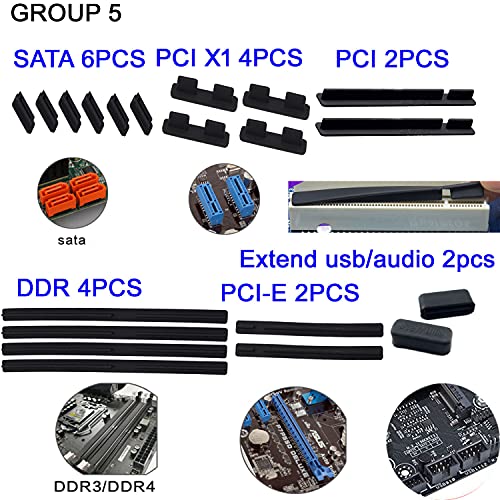 20 PCS Motherboard Port Anti-dust Plugs Covers Stoppers for Ports on Motherboard - size: Mother Board