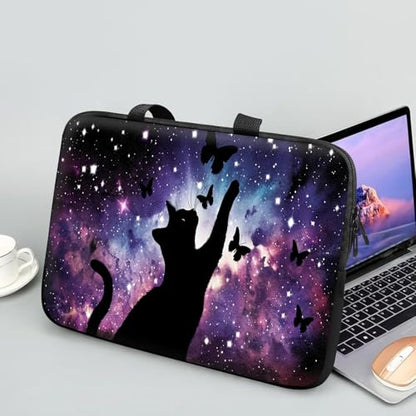 14 15 15.4 15.6 inch Laptop Handle Bag Computer Bag, Pouch Holder Notebook Sleeve Cover Soft Case Compatible for Dell,Lenovo,Toshiba HP, Asus Notebook-Astral Cat - color: Astral Cat