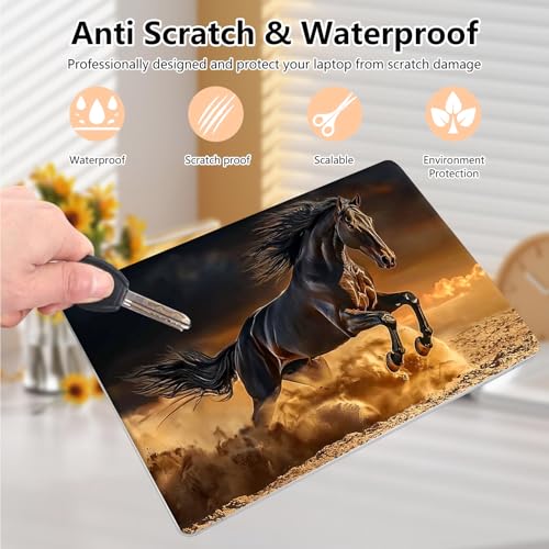 Laptop Skin Sticker Decal 15.6 Inch,12 13 13.3 14 15 15.6 in Laptop Netbook Skins for Notebook,Art Decal Removable Waterproof Scratch Resistant,Universal Vinyl Cover,Brown Horse Desert - color: Brown Horse Desert