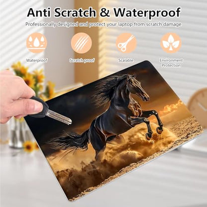 Laptop Skin Sticker Decal 15.6 Inch,12 13 13.3 14 15 15.6 in Laptop Netbook Skins for Notebook,Art Decal Removable Waterproof Scratch Resistant,Universal Vinyl Cover,Brown Horse Desert - color: Brown Horse Desert