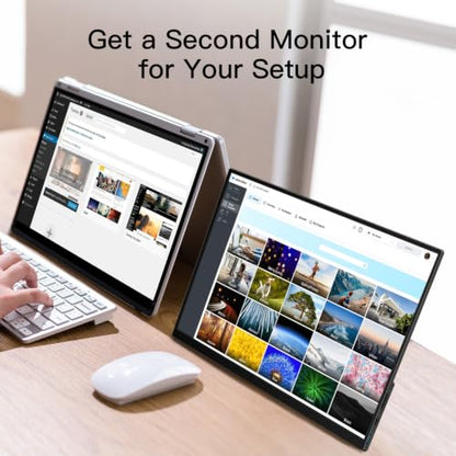 CAPERAVE Portable Monitor 15.6'', 1080P FHD Ultra Slim Travel Monitor with Built-in Kickstand & Speaker & Protective Sleeve, USB C HDMI, Perfect for Laptop Mac Tablet Phone Xbox Switch PS5