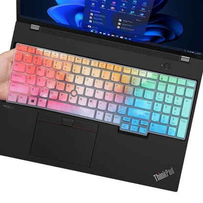Keyboard Cover for Lenovo ThinkPad E16 L16 P16 P16v (Gen 2/Gen 1) / T16 P16s (Gen 3/Gen 2/Gen 1) 16 inch, Thinkpad L15 Gen 4/3 15.6 inch (Not Fit Thinkpad Z16,L15 Gen 2/1)-Colorful - color: Colorful