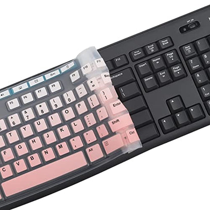 MUBUY Keyboard Cover Skin Protector Fit Logitech MK295 MK275 MK270 Wireless Keyboard, Logitech K200 K260 K270 MK200 MK260 Keyboard (NOT Fit Other Model Keyboards)-GradualPink - color: GradualPink