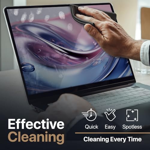 3 Pack Premium Microfiber Cleaning Cloth - Large Reusable Cloth for Glasses, Screens, MacBook Laptops, TVs, and Electronics - Scratch-Free, Lint-Free Cleaner, 3 Pack - Black - color: Black, size: Universal MacBooks - 3 Pack