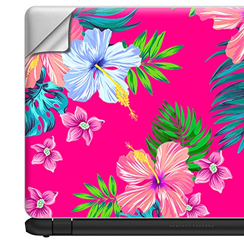 It's A Skin 15.6 inch Laptop Notebook Skin Vinyl Sticker Cover Decal Universal fit 15.6" (May Require Trimming) HP Lenovo Apple Mac Dell Compaq Asus Acer/Pink Neon Hibiscus Flowers