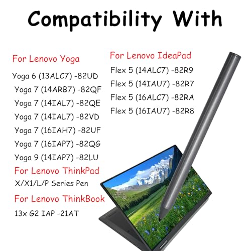 Stylus Pen Compatible with Lenovo Digital Pen 2,Compatible with Lenovo IdeaPad Flex 5/7 Series Pen,Yoga 6/7/9 Serise,ThinkPad X/X1/L/P Serise,ThinkBook 13x G2 IAP-21AT
