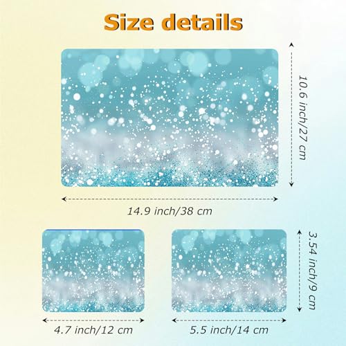 Universal Laptop Skin Sticker with 2 Wrist Pad Decals, 3-Piece Removable Vinyl Laptop Cover, Blue Glitter Waterproof Anti-Scratch, Easy-Trim Fit for 13.3" 14" 15.6" Laptops - color: Blue Glitter