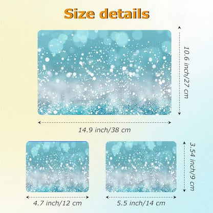 Universal Laptop Skin Sticker with 2 Wrist Pad Decals, 3-Piece Removable Vinyl Laptop Cover, Blue Glitter Waterproof Anti-Scratch, Easy-Trim Fit for 13.3" 14" 15.6" Laptops - color: Blue Glitter