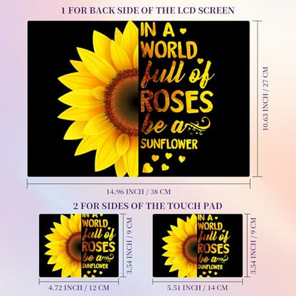 Laptop Skin Sticker Laptop Cover for 12" 13" 13.3" 14" Laptop Stickers,Reusable Skin Sticker Cover Personalized Art Waterproof & Scratch-Resistant Protector Case,Sunflower Black - color: Sunflower Black