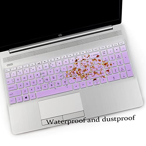 2PCS Keyboard Cover for HP 15.6 Laptop 15-dw 15-dy 15-ef 15-db 15-da 15-bs 15-bw 15t 15z 15-dy5033dx 15t-dw300, HP 17.3 Laptop 17-by 17-bs 17-bw 17-ca 17-by1053dx 17-by4061nr-OPurlple+Clear - color: OmbrePurlple+Clear
