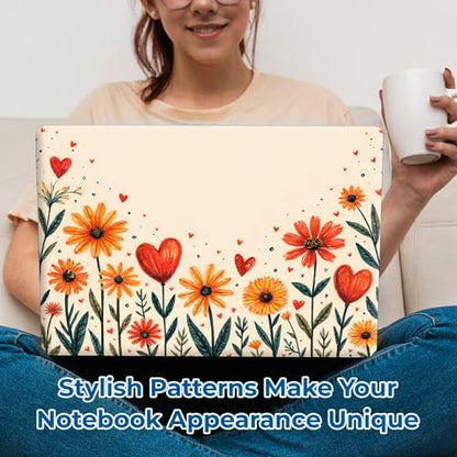 Reusable Universal Laptop Skin Sticker, Cut to Fit for 11.6–15.6 Inch Laptops, Waterproof Protective Film, No-Residue - Heart Flowers - color: Heart Flowers