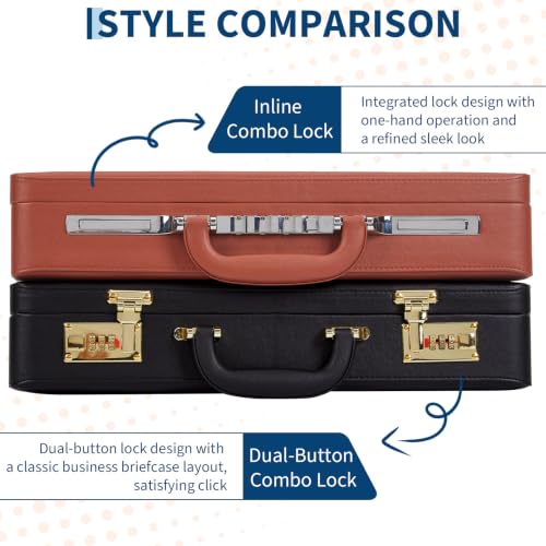 Garvee Briefcases for Men, Professional Leather Briefcase | Integrated Lock, Hard Side, Expandable Attache Case, 15.6" Laptop, Work Office Travel - color: Brown