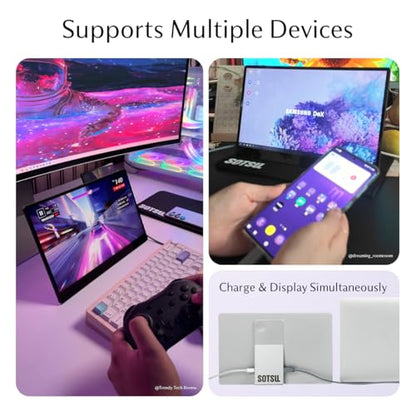 SOTSU FlipAction Go 14" Premium Portable Monitor | Tempered Glass Cover | FHD 1080p | 400 Nits | 100% sRGB | Pivoting Screen | USB-C & Mini HDMI | 5W Speakers | Lightweight | Robust yet Lightweight - color: Metallic Gray