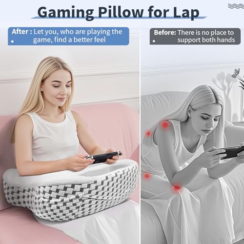 Multifunctional Memory Foam Pillows, Cervical Neck Pillow, Reading Pillow for Gaming Lap Desk Pillow for Laptop, Ergonomic Support Pillow for Sleeping, Gaming, Reading, Working