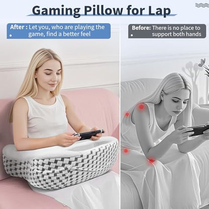 Multifunctional Memory Foam Pillows, Cervical Neck Pillow, Reading Pillow for Gaming Lap Desk Pillow for Laptop, Ergonomic Support Pillow for Sleeping, Gaming, Reading, Working