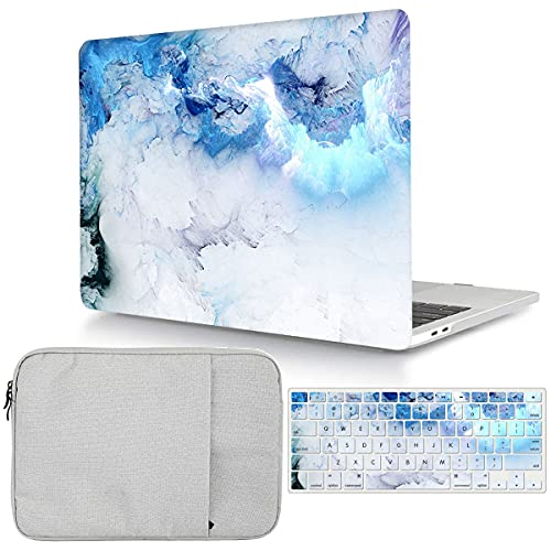 Case Compatible with MacBook Pro 13 inch 2012 2011 2010 2009 2008 Release with CD-ROM, Plastic Hard Shell Cover & Sleeve Bag & Keyboard Cover Skin for MacBook Pro 13 A1278,Blue Cloud - color: Blue Cloud, size: A1278(Pro 13 w/CD-ROM 2008-2012)