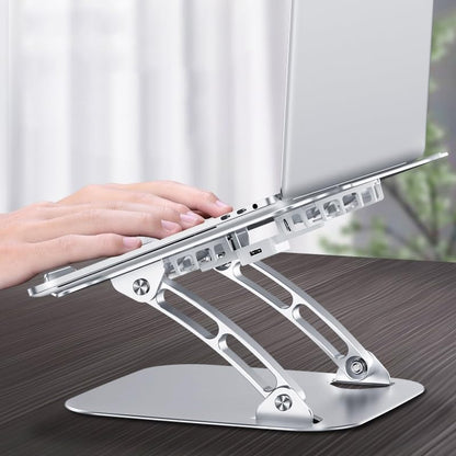 Aluminum Alloy Layer Folding Notebook Holder with Built-in Fan Heat Dissipation Bracket(D) - color: D