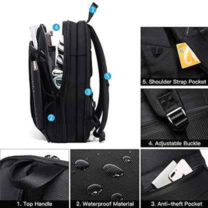 BANGE Slim Laptop Backpacks 17.3inch,Expandable Business Work Backpack for Men and Women (Large