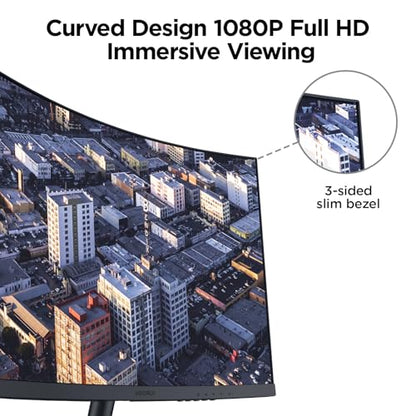 KOORUI 27 Inch Curved Computer Monitor, FHD 144Hz VA 1500R Office Monitor | 99% sRGB, Eye Care TÜV Rheinland Certified, HDMI/VGA, Tilt Adjustable, Bedroom Setup, Study and Home Office - size: 27inch 144Hz/FHD/Curved