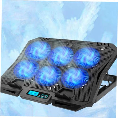 OSALADI Laptop Cooling Pad and Stand 15.6 Inch with Quiet Adjustable Fan USB Powered Laptop Cooler for Gaming and Office Use Blue LED Light Cooling Fan