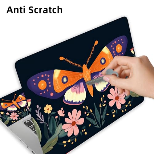 Aesthetic Laptop Skin Cover,12-15.6 Inch Universal Vinyl Sticker Decal,Waterproof Scratch-Resistant Notebook Wrap,Removable Residue-Free Protector,Butterfly Floral Pattern - color: Butterfly Floral Pattern
