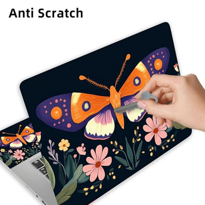 Aesthetic Laptop Skin Cover,12-15.6 Inch Universal Vinyl Sticker Decal,Waterproof Scratch-Resistant Notebook Wrap,Removable Residue-Free Protector,Butterfly Floral Pattern - color: Butterfly Floral Pattern