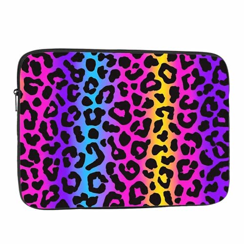 Laptop Sleeve Bag 15.4 15.6 Inch,Leopard Print Cheetah Neon Animal Print Protective Polyester Computer Cases Laptop Cover Briefcase Bag Tablet Travel Cover - color: LPS-028