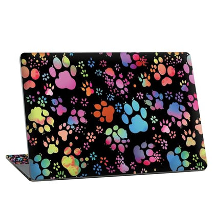Universal Laptop Skin Sticker with 2 Wrist Pad Skins, Waterproof Scratch Resistant Vinyl Laptop Cover Decal, Cut to Fit for 11–15.6 Inch MacBook HP Dell Lenovo, Color Dog Paws - color: Color Dog Paws