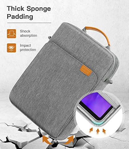MoKo 9-11 Inch Tablet Sleeve Bag Handle Carrying Case with Shoulder Strap | Fits iPad Pro/Air/A16 11-inch, iPad 10th 10.9, iPad 9/8/7th 10.2, iPadAir 5/4th 10.9 and Tab S8/S9 11-inch, Dark Gray - color: Dark Gray, size: 9-11 inch