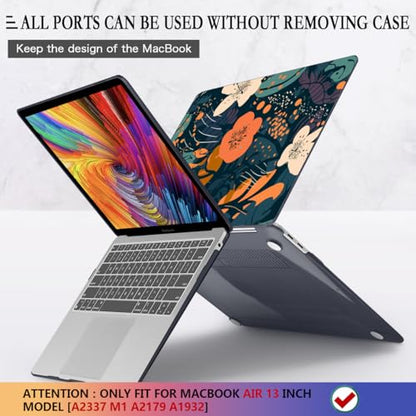 CISSOOK Compatible with MacBook Air 13 inch Case 2021 2020 2019 2018 | A2337 A2179 A1932, Plastic Flowers Hard Shell&Keyboard Cover&Screen Protector for MacBook Air 13 M1 Case, Little Flower - color: Little Flower